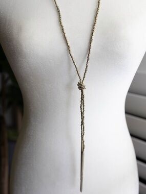 Noonday Collection Beaded Lariat Necklace in Silver